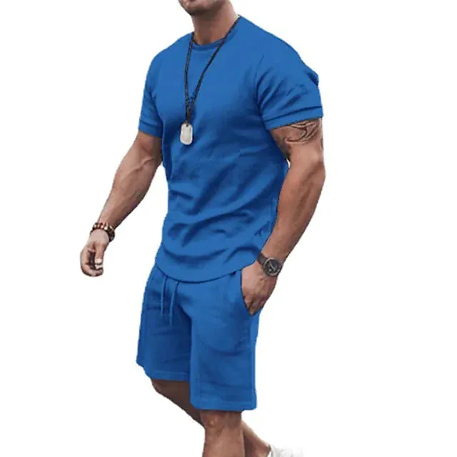 Men's Casual Activewear Running T-Shirt with Shorts