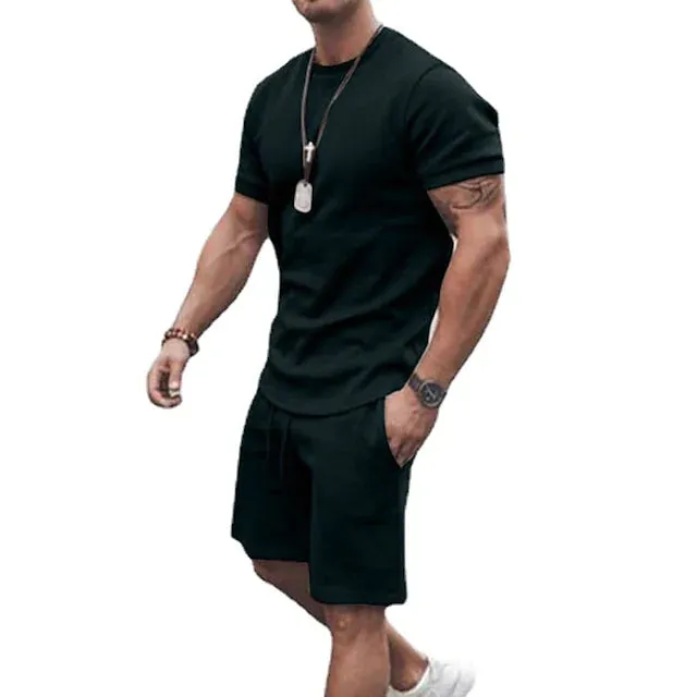 Men's Casual Activewear Running T-Shirt with Shorts