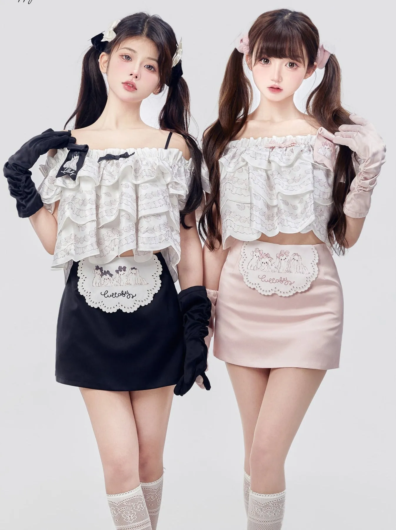 Off Marche Shoulder Cream Lolita Cake Tops